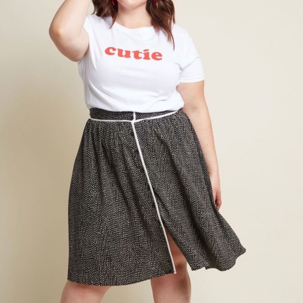 ModCloth Black & White Polka Dot Skirt Super RARE